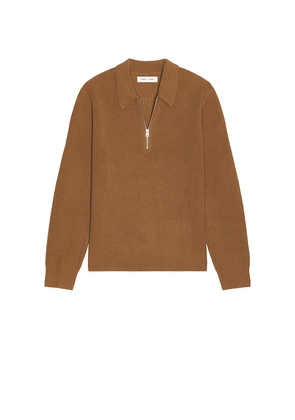 SAMSOE SAMSOE Isaks Polo Sweater in Brown. Size L. Also in M, S, XL/1X.