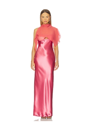 Paris Georgia Suki Dress With Cape in Orange. Size L. Also in XS, S, M, XL.