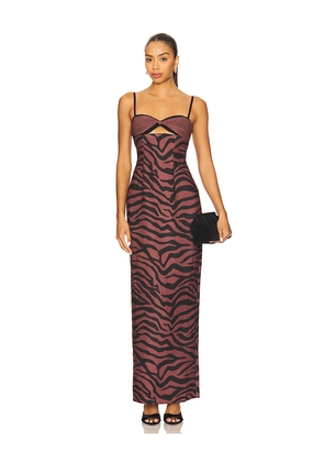 Sonya Moda Alba Gown in Rose,Black. Size L. Also in XS, S, M, XL/1X.
