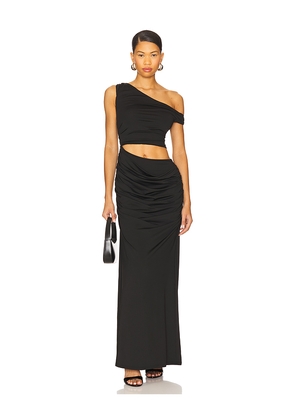SNDYS Rikke Jersey Maxi Dress in Black. Size L. Also in XS, S, M, XL.