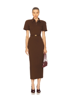 Rowen Rose Polo Maxi Dress in Brown. Size 38/4. Also in 34/0.