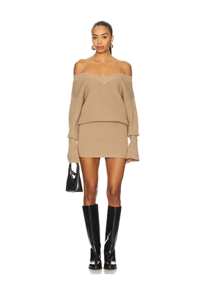 SEROYA Barbara Dress in Beige. Size L. Also in XS, S, M.