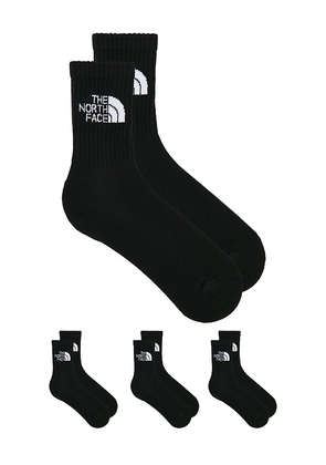 The North Face Everyday Standard Crew Sock 3 Pack in Black. Size L. Also in S, M.