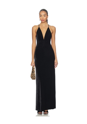 Tularosa Marilyn Velvet Gown in Black. Size L. Also in XS, XXS, S, M, XL.