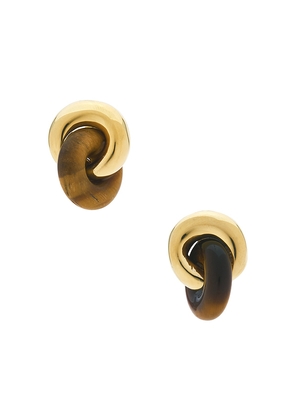 SHASHI Supernova Earring in Metallic Gold.
