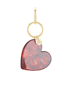 Solar Eclipse Limited Edition Handmade Heart Bag Charm + Keychain in Burgundy.