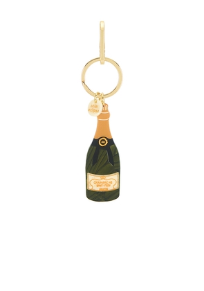 Solar Eclipse Hand-Painted Champagne Bag Charm + Keychain in Green.