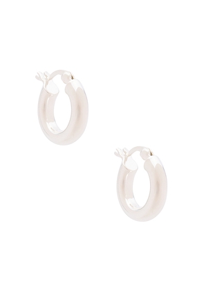 The M Jewelers NY Small Ravello Hoops in Metallic Silver.