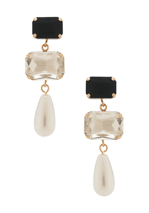 petit moments Alexis Pearl Drop Earrings in Black.