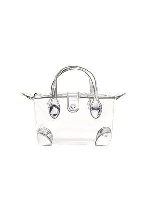 Stoney Clover Lane Clear Pouchette Crossbody Bag in Metallic Silver.