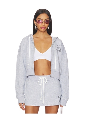 superdown Kasia Zip Up Hoodie in Light Grey. Size L. Also in XXS, XS, S, M, XL.