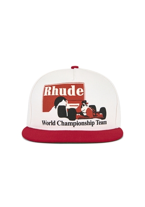 Rhude Trophy Racing Hat in White.
