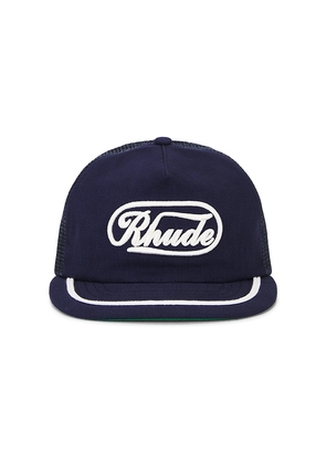 Rhude Patch Trucker Hat in Navy.