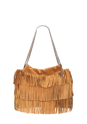 Tory Burch Fleming Fringe Hobo Bag in Brown.