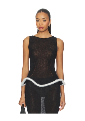 PH5 Hadden Alpaca Tank Top in Black. Size L. Also in XS, S, M, XL.