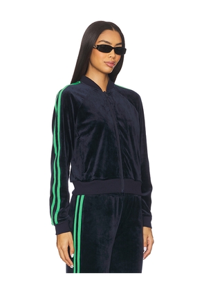 Splits59 Heritage Velour Bomber in Navy. Size L. Also in M, S, XL, XS.