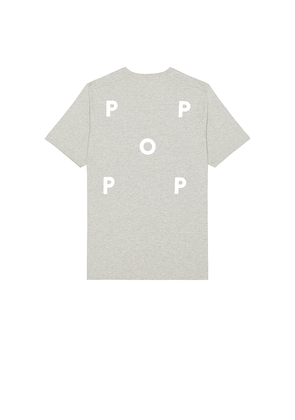 Pop Trading Company Reflective Logo T-Shirt in Grey. Size L. Also in S, M, XL/1X.