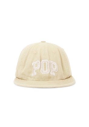 Pop Trading Company Arch Sixpanel Flexfoam Hat in Beige.