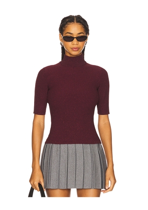 retrofete Roselyn Knit Top in Burgundy. Size L. Also in XS, M, XL.