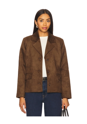 Tularosa Evi Faux Suede Jacket in Brown. Size L. Also in S, XL, XS, XXS.