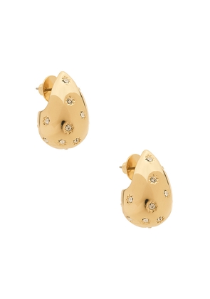 Roxanne Assoulin Twinkle Tear Drop Earrings in Metallic Gold.