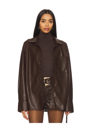 Show Me Your Mumu x REVOLVE Lincoln Shirt Jacket in Chocolate. Size L. Also in S, XS, M, XL, XXL.