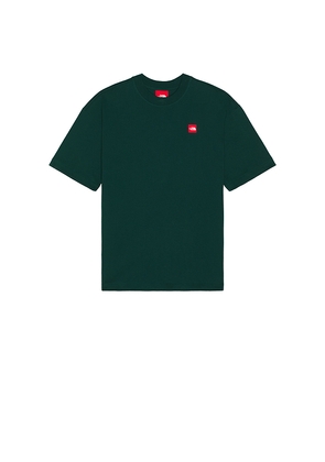 The North Face Red Box Tee in Green. Size L. Also in S, XL/1X.