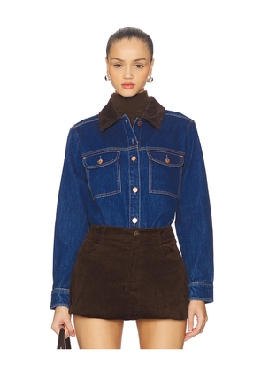 PISTOLA Devon Relaxed Shacket in Blue. Size M. Also in S, XS.