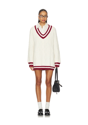 Show Me Your Mumu Tailgate Sweater Dress in White. Size L. Also in M, S, XL, XS.
