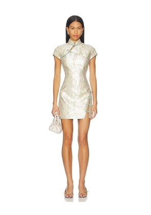 SAU LEE Jada Jacquard Dress in Cream. Size 0. Also in 00, 8, 10.