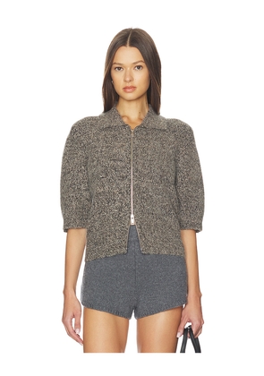 SAMSOE SAMSOE Sakelsie Short Sleeve Cardigan in Grey. Size L. Also in M, S, XS.