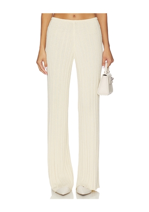 SNDYS Baha Ribbed Wide Leg in Cream. Size L. Also in XS, S, M.