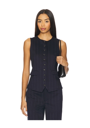 Rag & Bone Irina Ponte Long Vest in Navy. Size 0. Also in 2, 4, 6, 8, 10.
