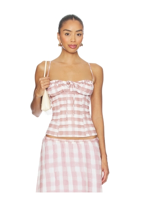 SNDYS Lelessa Corset Top in Pink. Size L. Also in M, S, XL, XS, XXL, XXS.