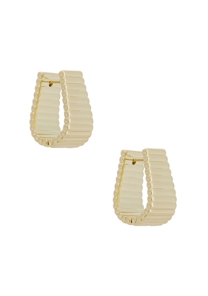 Roxanne Assoulin Ribbed Earrings in Metallic Gold.