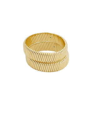 Roxanne Assoulin Rolling Bracelet Set Of 2 in Metallic Gold.