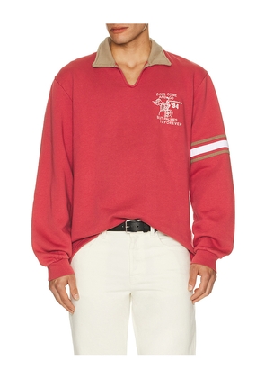 Palmes Forever Open Rugby Shirt in Red. Size M. Also in S.