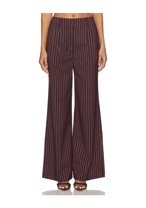 SIMONMILLER Bloo Pinstripe Pant in Burgundy. Size 4. Also in 6, 8.