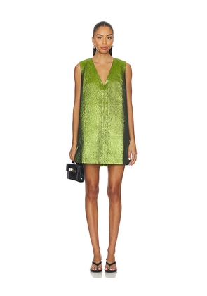SIMONMILLER Fountain Metallic Mini Dress in Green. Size M. Also in XS, S.
