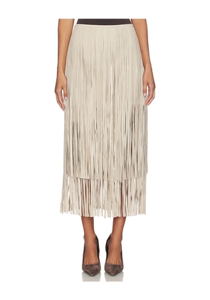 Rag & Bone Jasmine Fringe Skirt in Beige. Size 2. Also in 4.