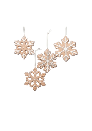The Favorites Cookie Snowflake Ornament Set Of 4 in Beige.