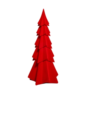 The Favorites Small Flocked Decorative Tree in Red.