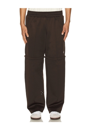 Pop Trading Company Pub Zip-Off Track Pants in Brown. Size M. Also in S, XL/1X.