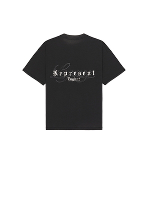 REPRESENT Legacy Overprint Tee in Black. Size L. Also in S, M, XL/1X.