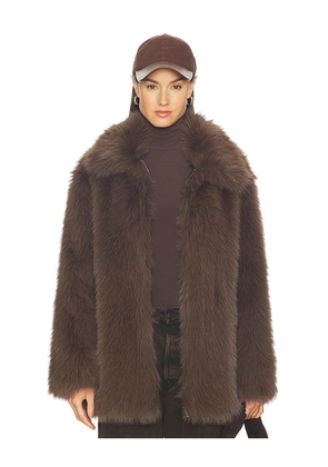 Sanctuary Carmen Fur Coat in Brown. Size M. Also in S, XS, XXL/2X.