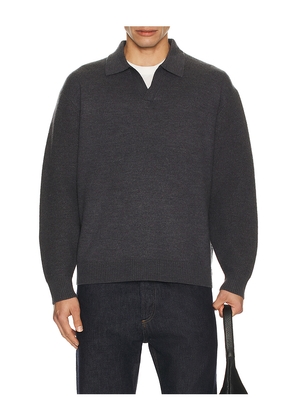 Theory Boiled Merino Long Sleeve Jonny Collar in Grey. Size M. Also in S, L, XL/1X.