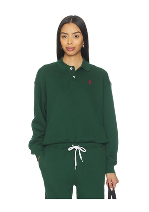 Polo Ralph Lauren Polo Collar Fleece Pullover in Dark Green. Size L. Also in XS, XXS.