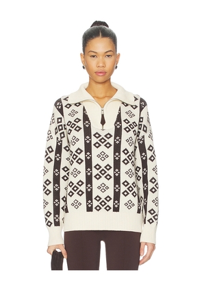 SIEDRES Geneva Sweater in Cream, Brown. Size L. Also in XS, S, M.