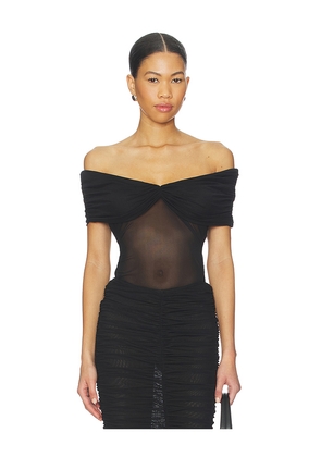 SEROYA Imelda Mesh Top in Black. Size L. Also in XXS, XS, S, M, XL.