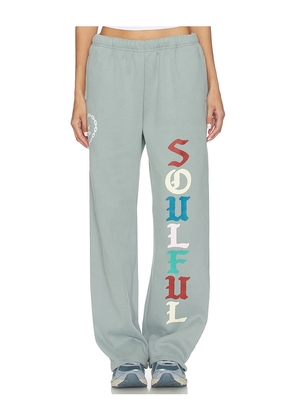 The Mayfair Group Soulful Wide Leg Sweatpants in Blue. Size L/XL. Also in M/L, S/M, XS.